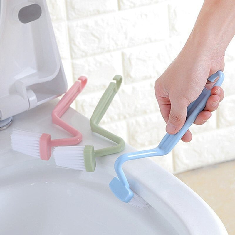 Curved Plastic Toilet Corner Rim Brush - Assorted