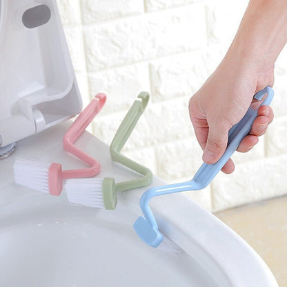 Curved Plastic Toilet Corner Rim Brush - Assorted