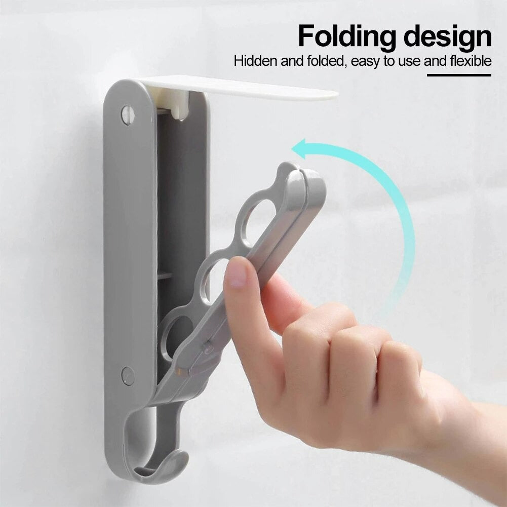 Wall-mounted Folding Bathroom Rack For Clothes Hanger