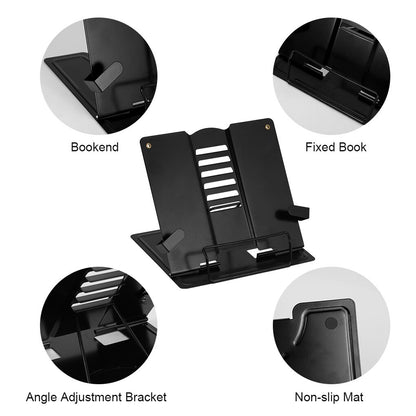 Black Adjustable Metal Book Stand